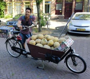 Melons in bakfiets